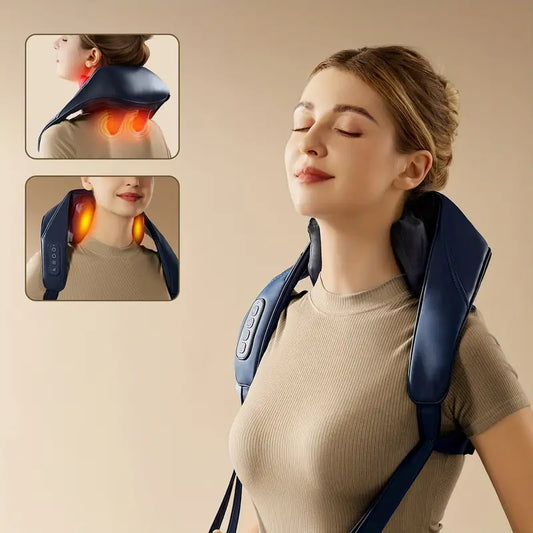 "Portable 4D Shiatsu Massage Pillow with Heat - Deep Tissue Relief for Neck, Shoulders, and More"