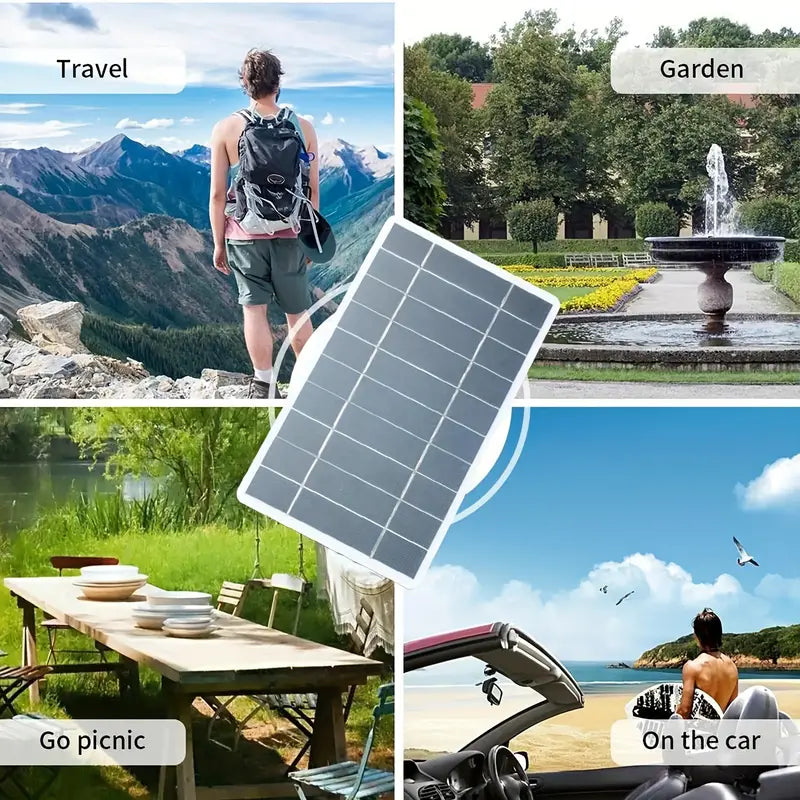 Waterproof Portable Solar Charger with USB - 2W, Safe Charge for Power Banks & Phones, Ideal for Outdoor Camping & Home Use