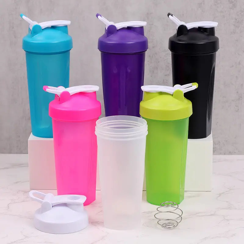 "1pc Shaker Bottle with Mixer Ball - Ideal for Protein Shakes & Workout Supplements"