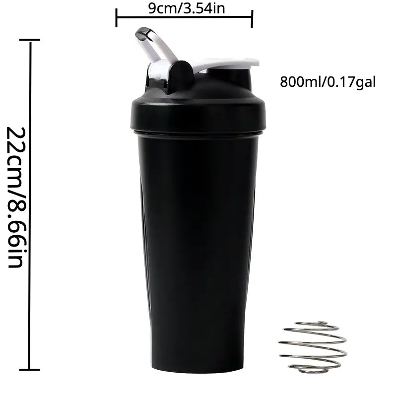 "1pc Shaker Bottle with Mixer Ball - Ideal for Protein Shakes & Workout Supplements"