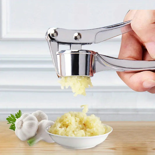 "Stainless Steel Garlic Press: Durable Manual Mincer & Ginger Crusher for Easy Cooking"