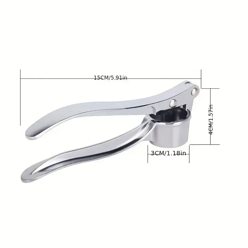 "Stainless Steel Garlic Press: Durable Manual Mincer & Ginger Crusher for Easy Cooking"