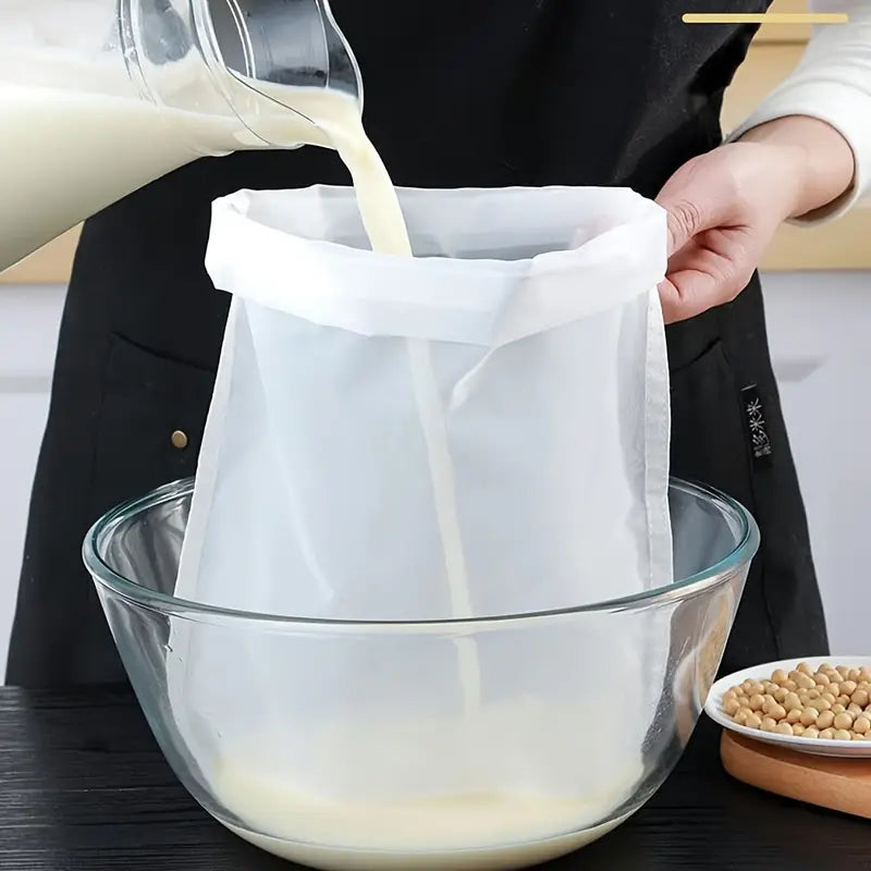 Reusable Fine Mesh Nylon Food Strainer And Nut Milk Bag - Premium Kitchen Gadget for Efficient Brewing