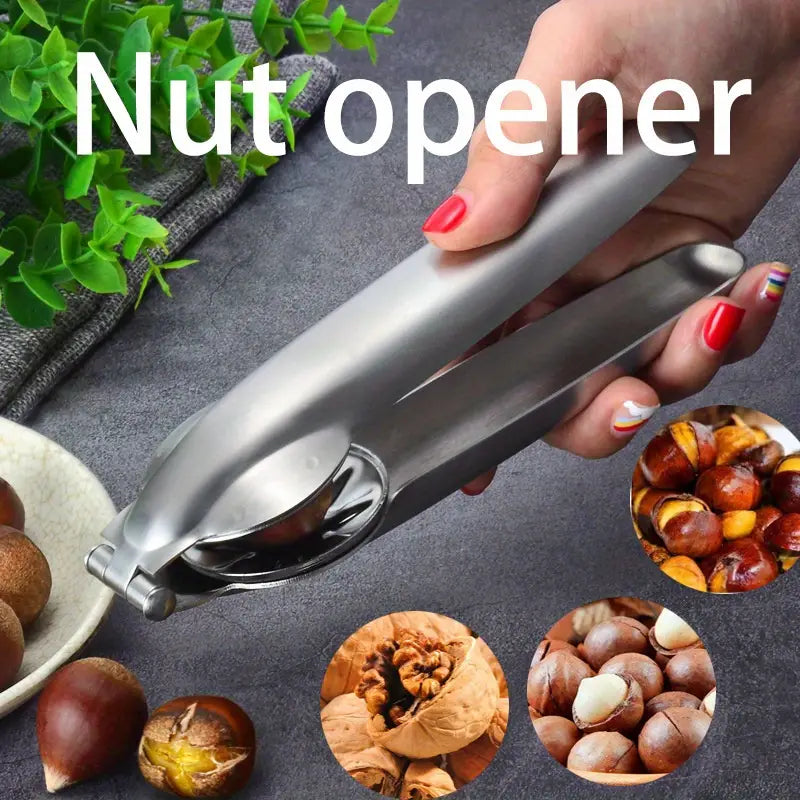 Stainless Steel Nutcracker - Easy-to-Use Chestnut & Walnut Opener, Durable Kitchen Gadget