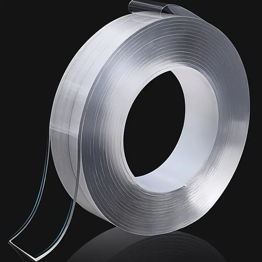 "Trackless Transparent High-Viscosity Tape for Versatile Fixing"