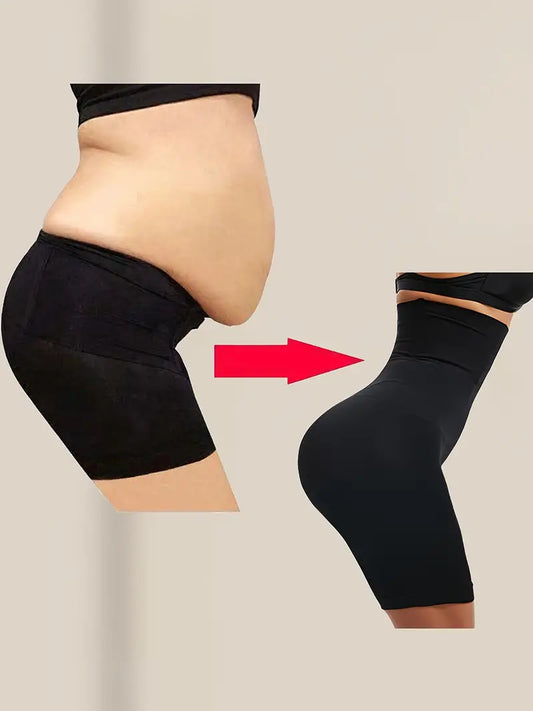 Solid Seamless High Waist Shaping Shorts for Tummy Control and Butt Lift