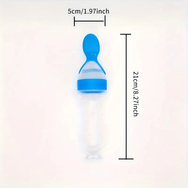 Food Feeder, Silicone Feeding Bottle With Spoon And Suction, 90ml Food Spoon Tableware, Multifunctional Feeding Tableware, Medicine And Food Processor