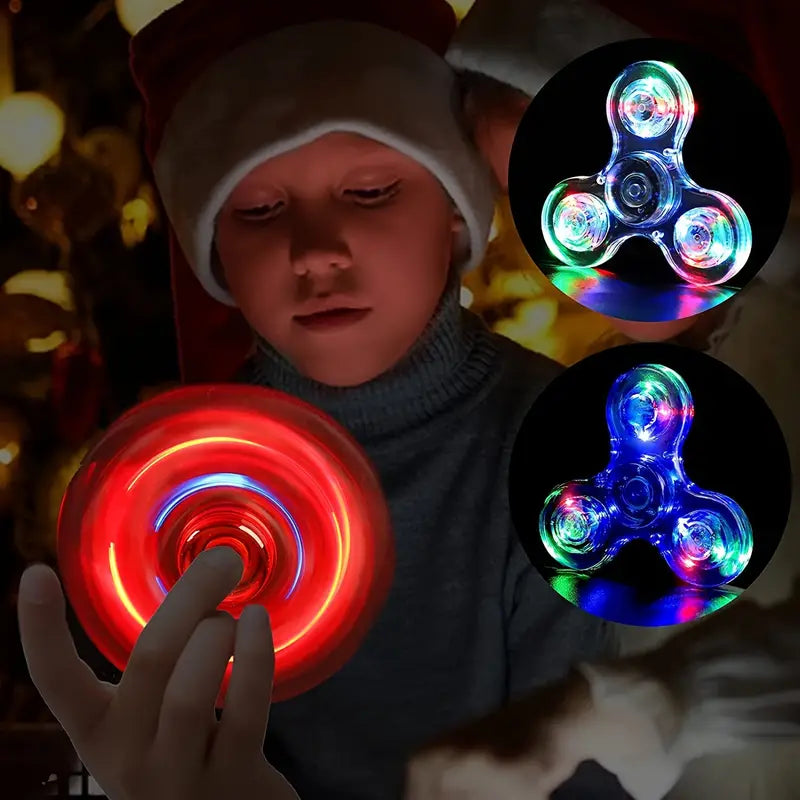 Light-Up Fidget Spinner - Relax Toy, Educational & Fun, White PC Material