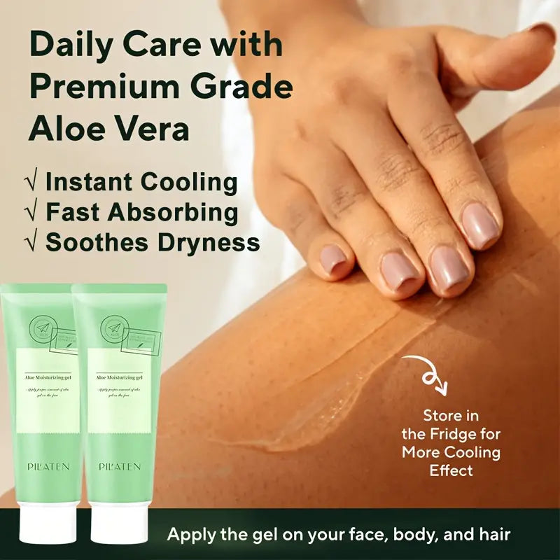 "50g Aloe Vera Gel: Fast-Absorbing Moisturizer for Face & Body - Hydrating, Pore-Shrinking After-Sun Care!"