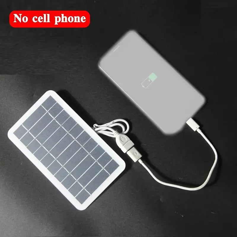 Waterproof Portable Solar Charger with USB - 2W, Safe Charge for Power Banks & Phones, Ideal for Outdoor Camping & Home Use