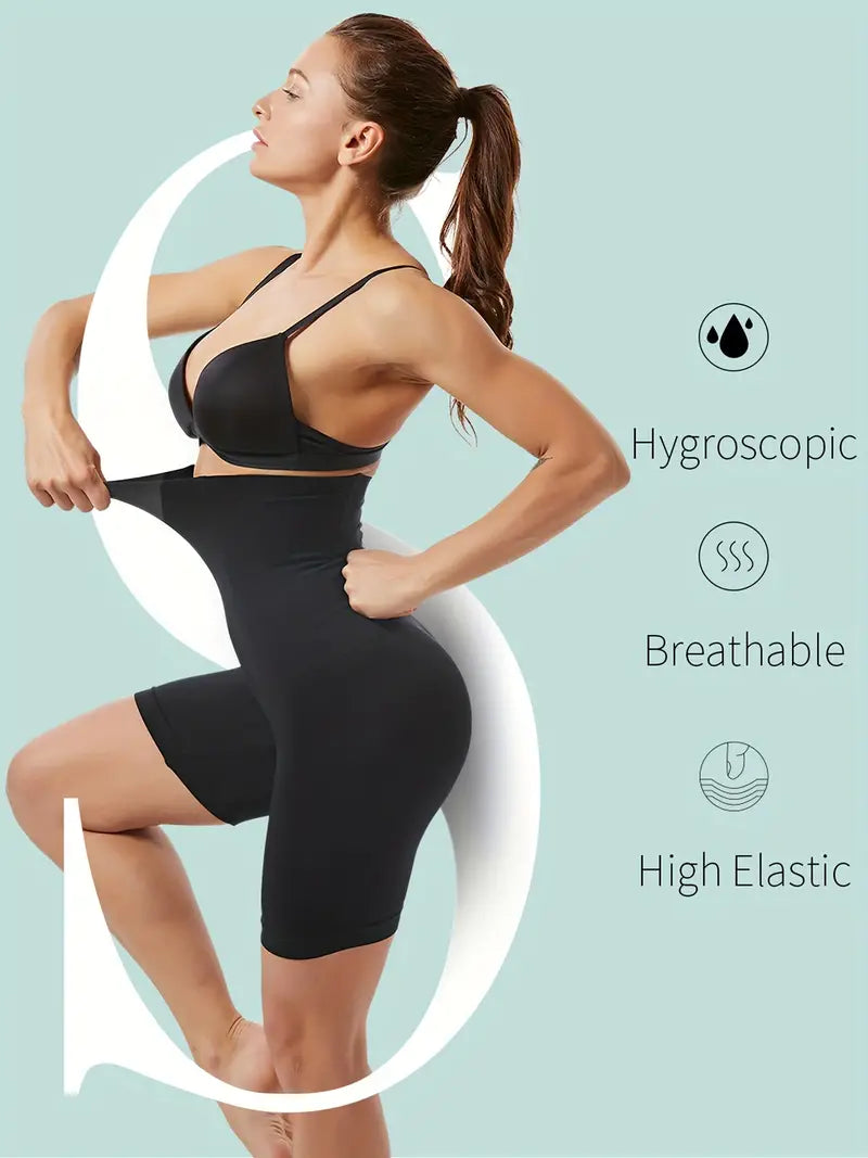 Solid Seamless High Waist Shaping Shorts for Tummy Control and Butt Lift