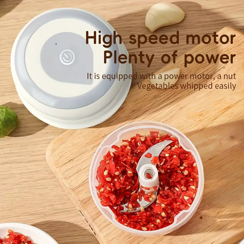 "Hilton 250ml Electric Garlic & Vegetable Chopper: Portable, USB Rechargeable Kitchen Gadget"