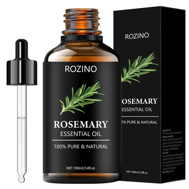 100ml Rosemary Essential Oil, Hair Care Essential Oil, Scalp Relaxing Massage, Soothing Calming, Aromatherapy And Relaxing Essential Oil For Health, Gua Sha, Shower, Diffuser