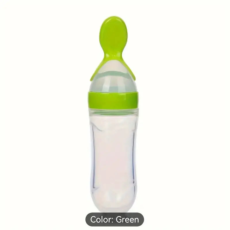 Food Feeder, Silicone Feeding Bottle With Spoon And Suction, 90ml Food Spoon Tableware, Multifunctional Feeding Tableware, Medicine And Food Processor