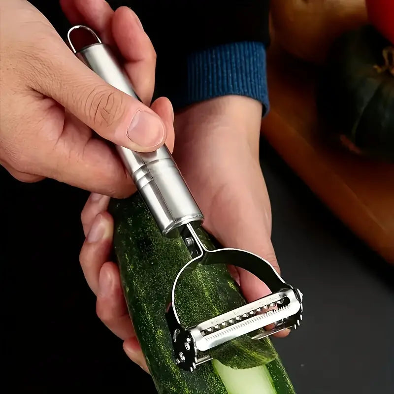 "Multi-Function Stainless Steel Vegetable Peeler & Slicer - Essential Kitchen Gadget for Thanksgiving & Christmas!"