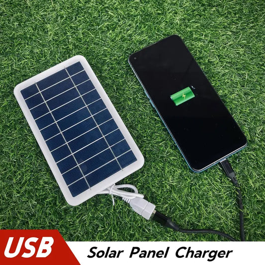 Waterproof Portable Solar Charger with USB - 2W, Safe Charge for Power Banks & Phones, Ideal for Outdoor Camping & Home Use