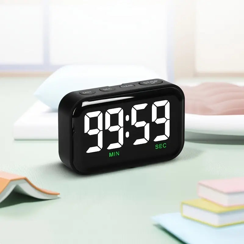 "Multi-Function Magnetic Digital Kitchen Timer - Big LCD, Countdown, Adjustable Brightness & Volume, Ideal for Cooking, Gym, Meetings & Gifts (Battery Not Included)"