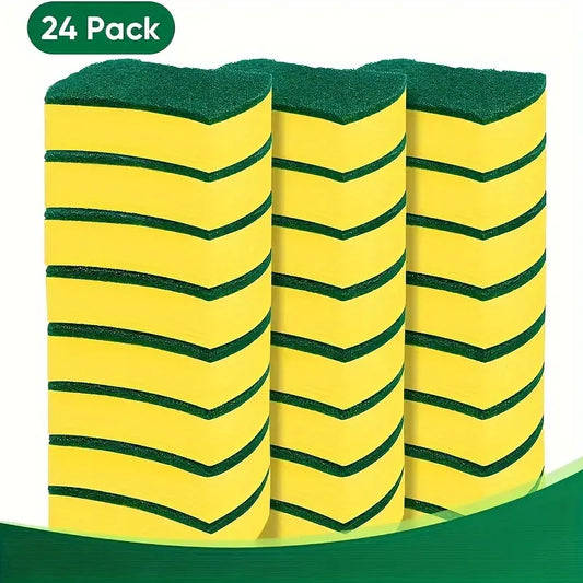 "Premium Kitchen Sponges - 8/12/24pcs, Double-Sided, Non-Scratch, Super Absorbent Cleaning Pads"