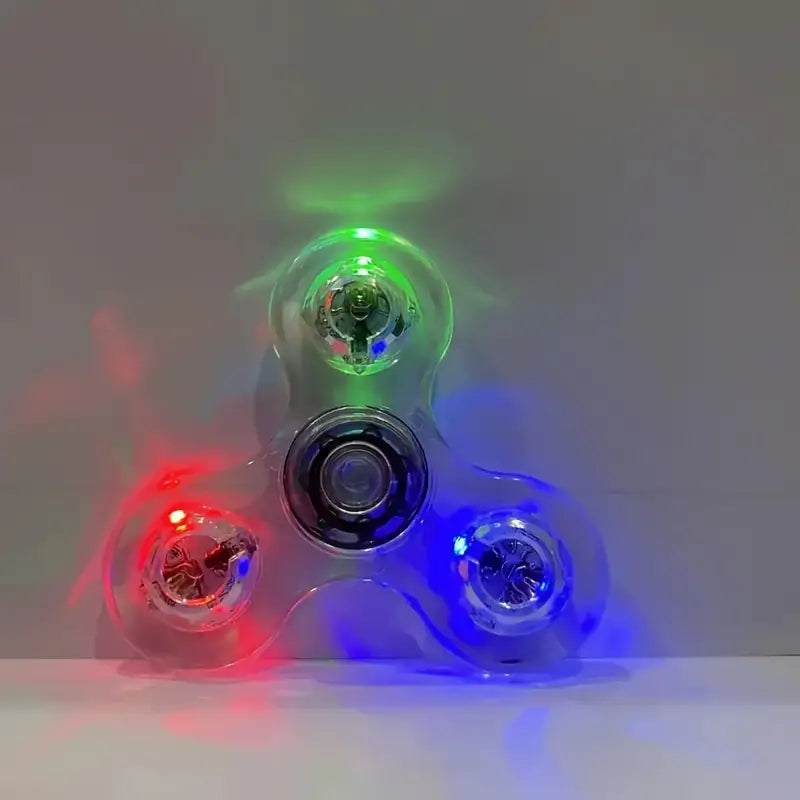 Light-Up Fidget Spinner - Relax Toy, Educational & Fun, White PC Material