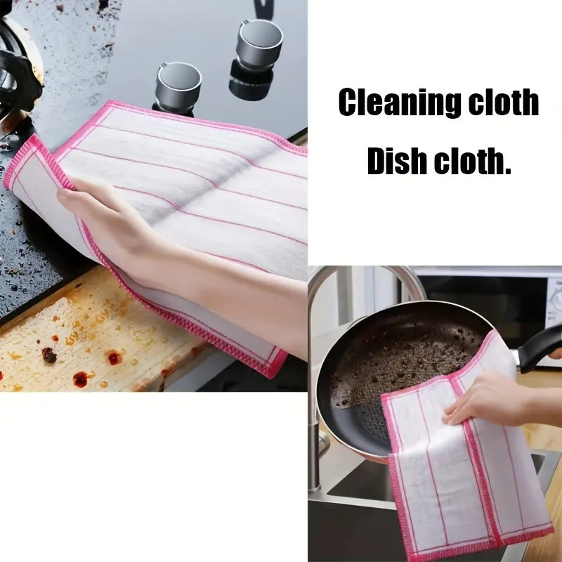 Ultra-Absorbent Microfiber Dish Cloths - Thick, Reusable Cleaning Towels For Kitchen, Bathroom & Outdoor Use, Wet & Dry Dual-Purpose, Home Cleaning Supplies