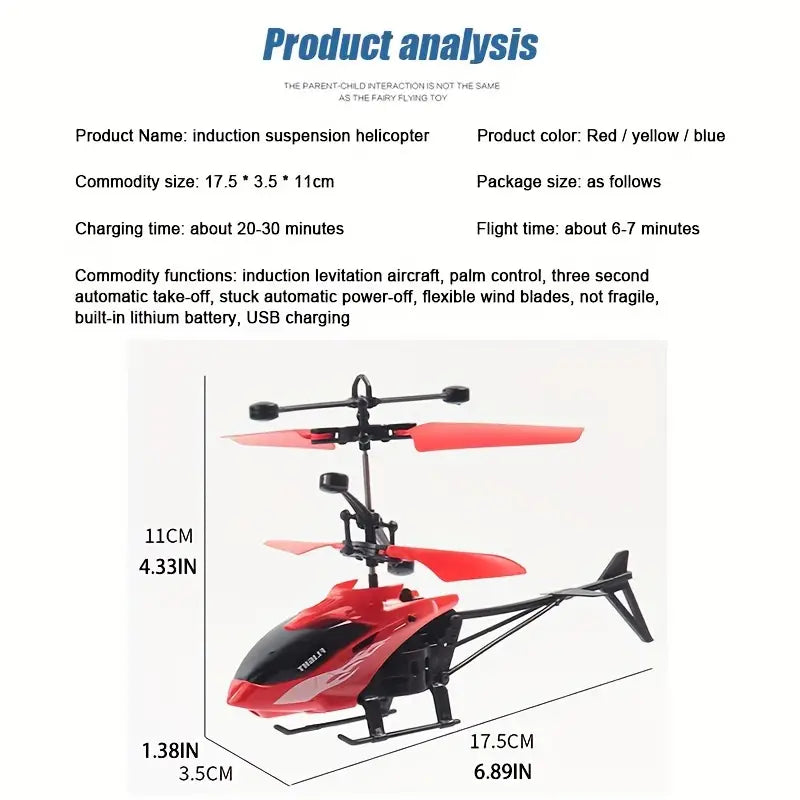 Remote Control Inductive Suspension Helicopter For Christmas Gift