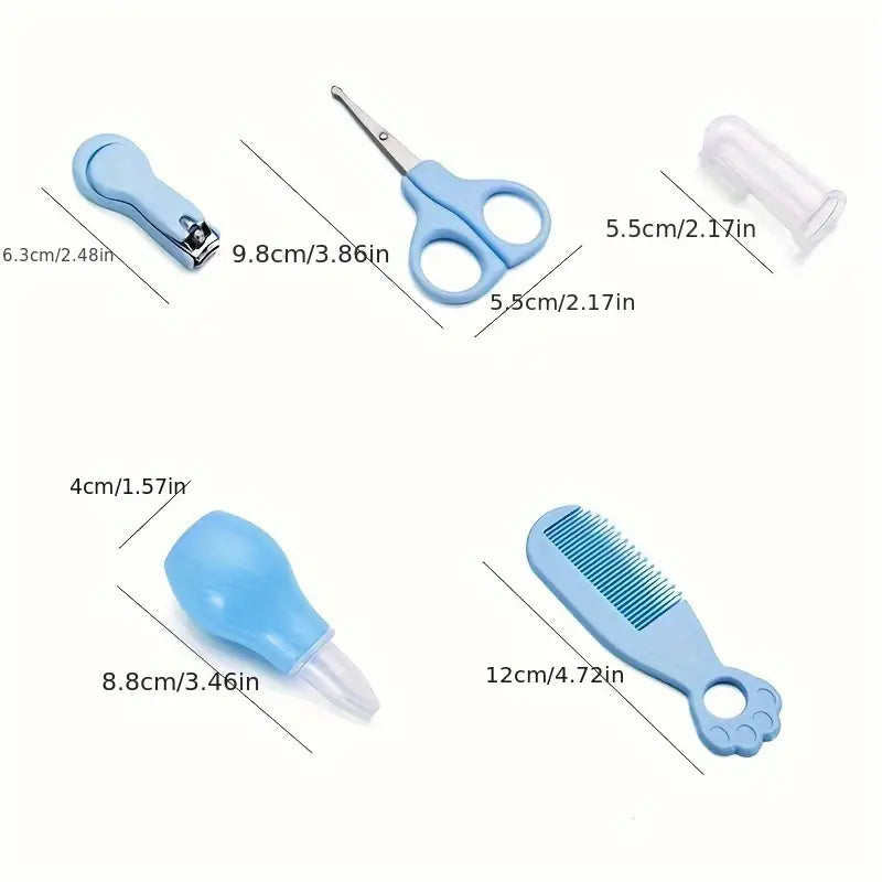 5pcs/set Healthcare And Grooming Kit, 5 In 1 Portable Safety Care Set, Essentials Kit With Nose Cleaning Tool And Tongue Cleaning Brush, Great Shower Gifts