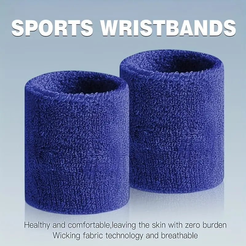 "6-Pack Sweatbands: Quick-Dry Cotton Blend Wristbands for Sports & Fitness!"