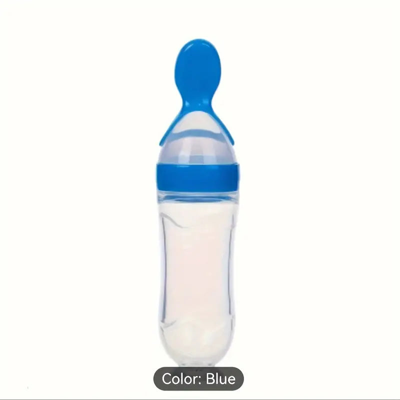 Food Feeder, Silicone Feeding Bottle With Spoon And Suction, 90ml Food Spoon Tableware, Multifunctional Feeding Tableware, Medicine And Food Processor