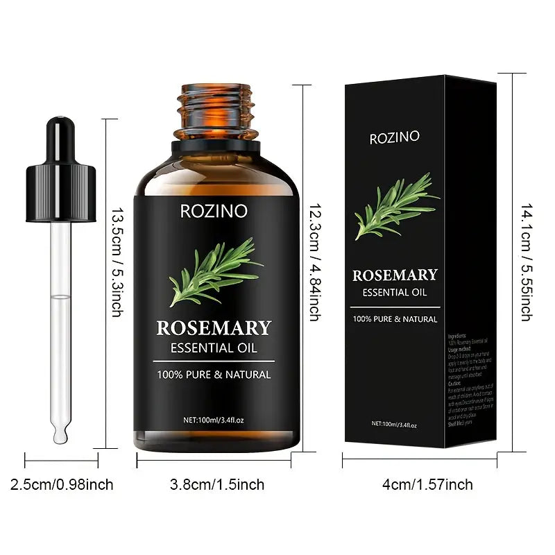 100ml Rosemary Essential Oil, Hair Care Essential Oil, Scalp Relaxing Massage, Soothing Calming, Aromatherapy And Relaxing Essential Oil For Health, Gua Sha, Shower, Diffuser