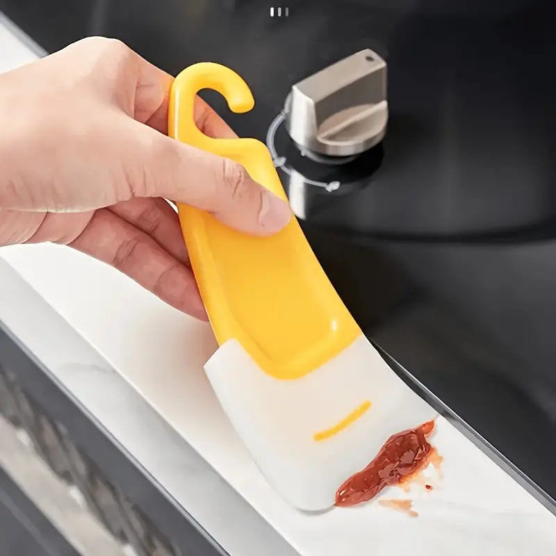 Silicone Kitchen Scraper for Oil and Grease, Easy Clean Non-Electric Plastic Cooking Spatula, Pack of 1