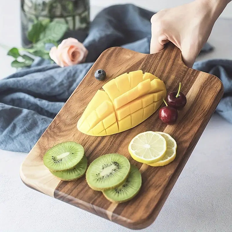 "Versatile Wooden Chopping Board - Perfect for Charcuterie, Meat, Cheese, and Vegetables"