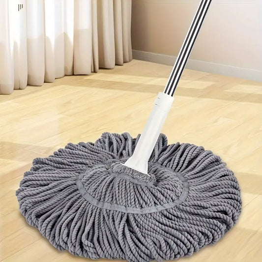 "Microfiber Easy Wring Spin Mop & Stainless Steel Bucket Set: Effortless Floor Cleaning!"