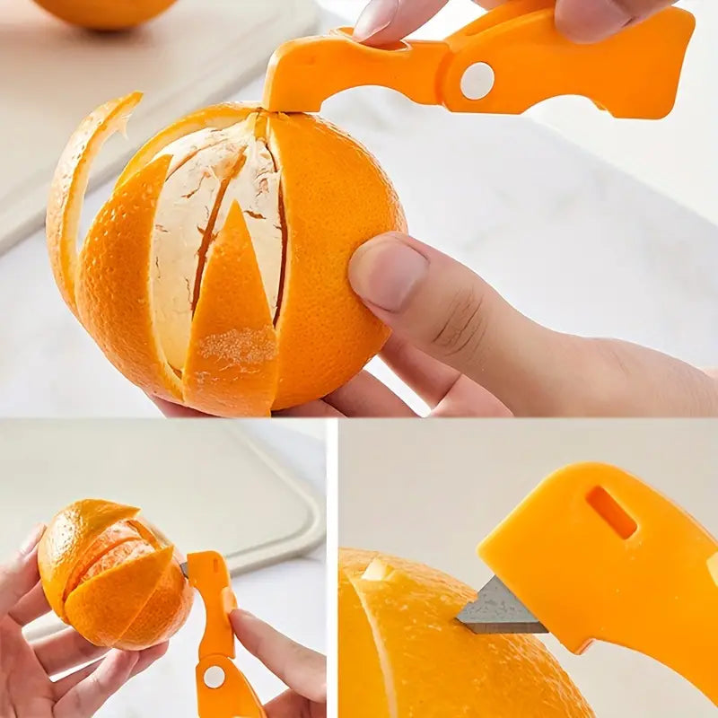 1/2pcs, Orange Peeler, Plastic Orange Peeler, Simple Lemon Peeler, Grapefruit Peeler