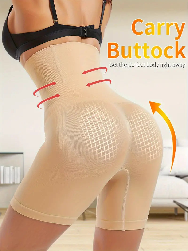 Solid Seamless High Waist Shaping Shorts for Tummy Control and Butt Lift