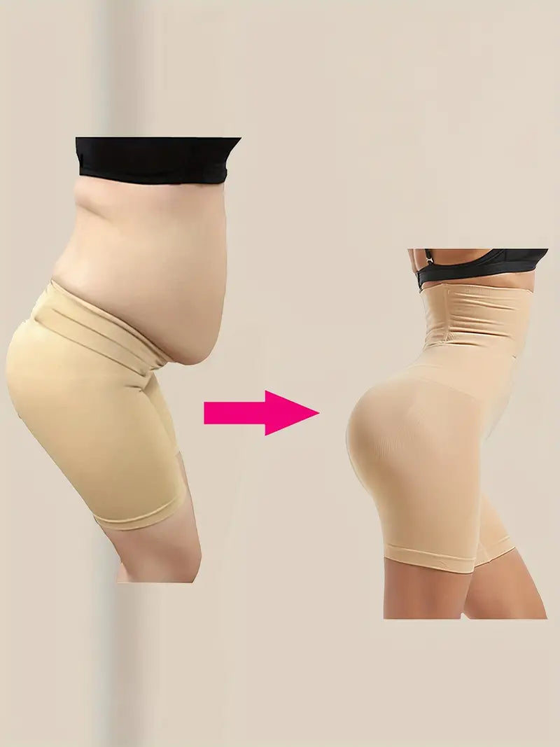 Solid Seamless High Waist Shaping Shorts for Tummy Control and Butt Lift