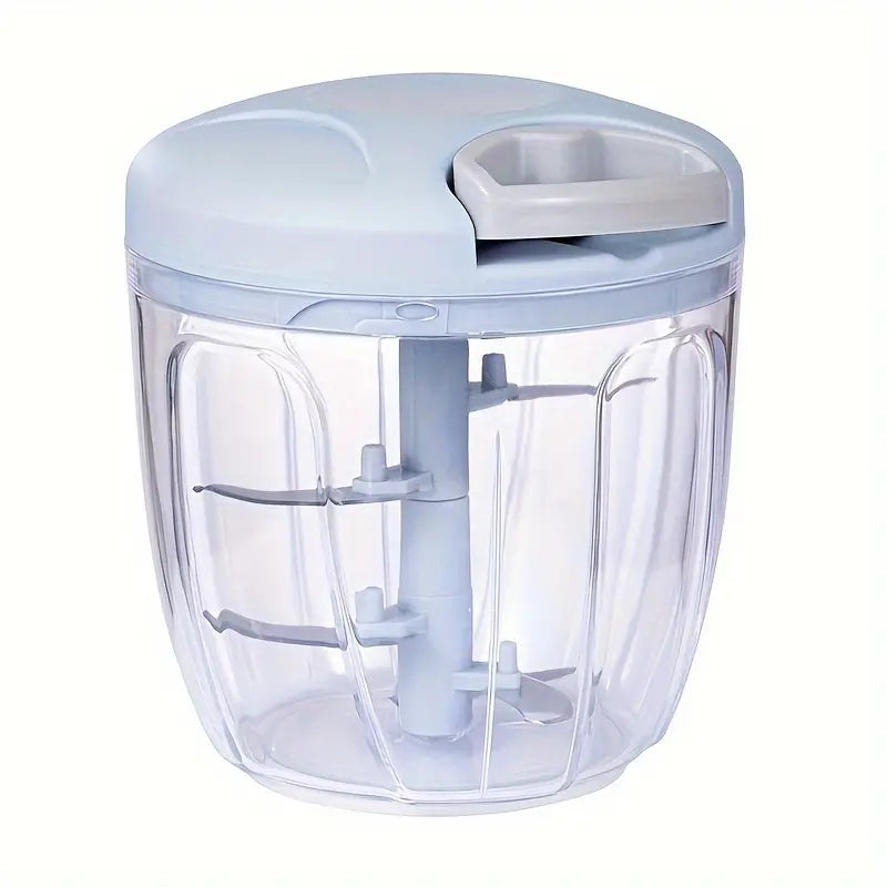 Manual Food Chopper 500/900ML - Plastic Garlic Onion Masher, Quick Vegetable Cutter, Meat Grinder Kitchen Tool, No Electricity Needed