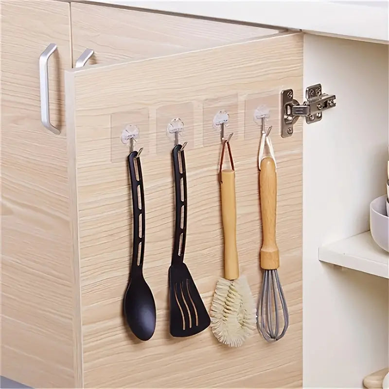 "10-Pack Self-Adhesive Metal Wall Hooks - No Drill, Easy Install Organizers for Home & Office"