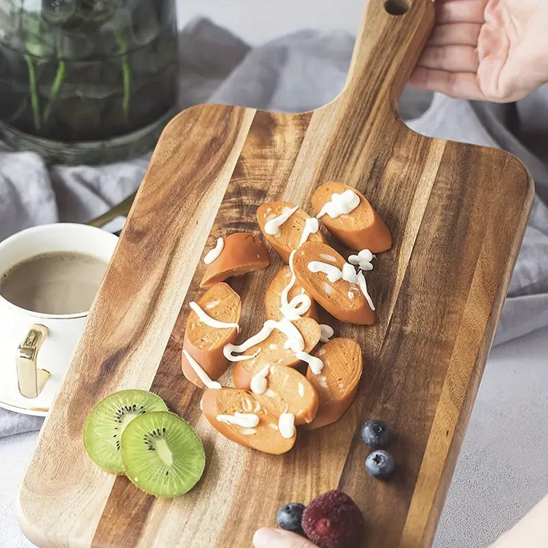 "Versatile Wooden Chopping Board - Perfect for Charcuterie, Meat, Cheese, and Vegetables"