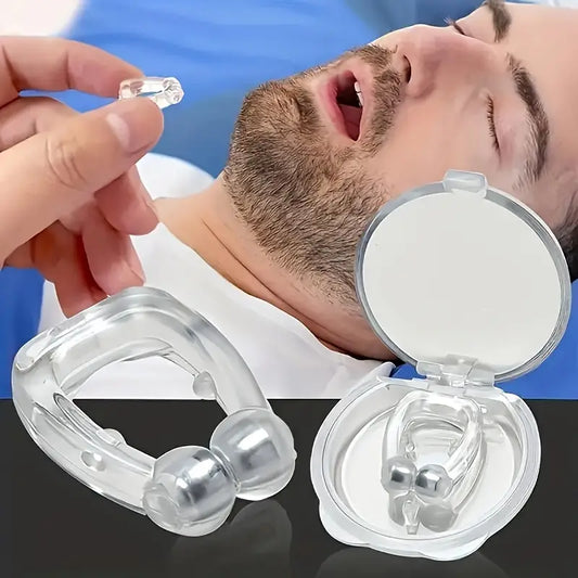 Magnetic Anti-Snoring Device - Silicone Nasal Plug for Men & Women, Battery-Free Home Treatment