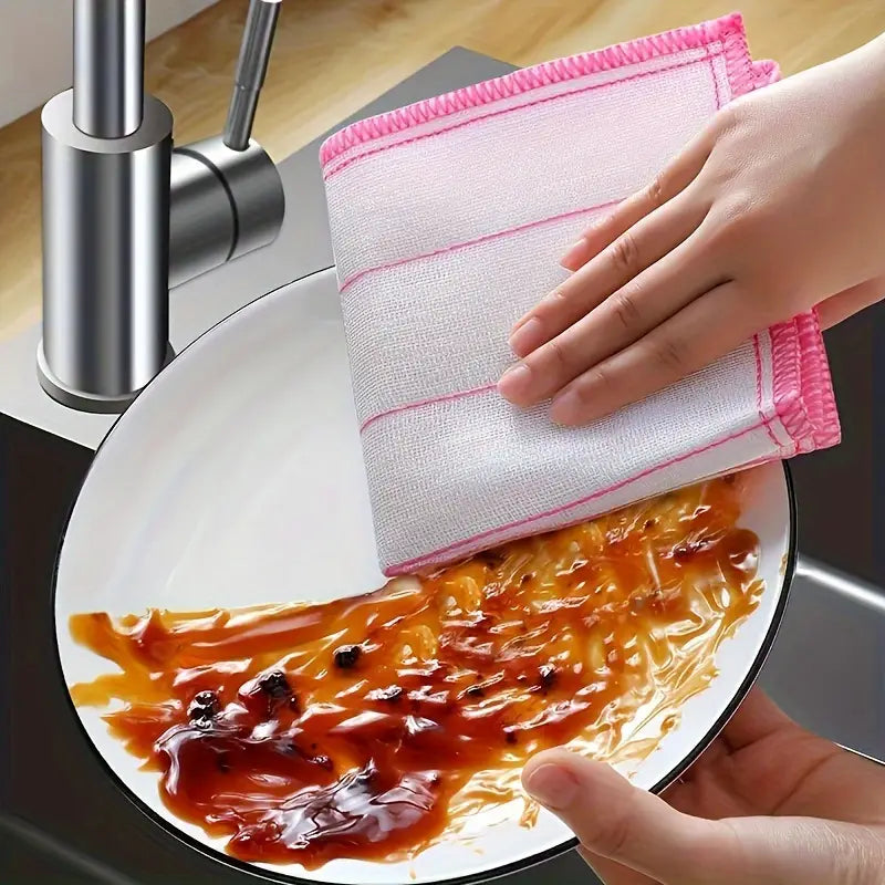 Ultra-Absorbent Microfiber Dish Cloths - Thick, Reusable Cleaning Towels For Kitchen, Bathroom & Outdoor Use, Wet & Dry Dual-Purpose, Home Cleaning Supplies