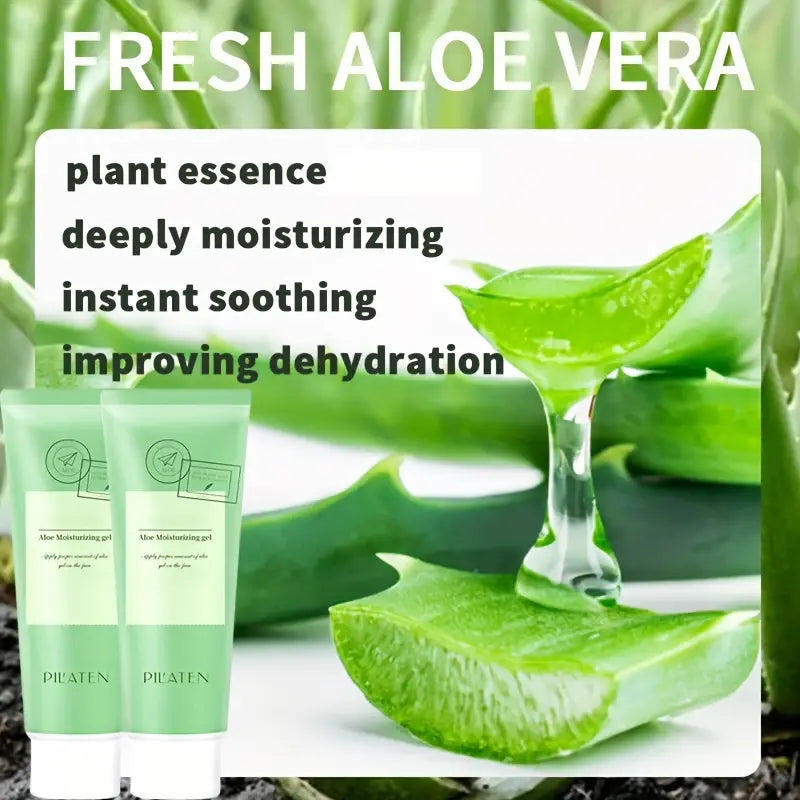 "50g Aloe Vera Gel: Fast-Absorbing Moisturizer for Face & Body - Hydrating, Pore-Shrinking After-Sun Care!"