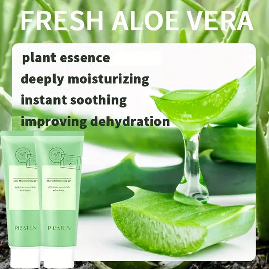 "50g Aloe Vera Gel: Fast-Absorbing Moisturizer for Face & Body - Hydrating, Pore-Shrinking After-Sun Care!"