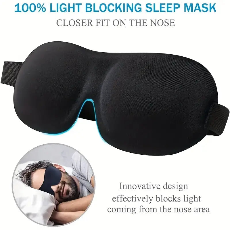 "Ultimate Comfort: 3D Contoured Light Blocking Sleep Mask – Choose 1, 5, or 10 Pack!"