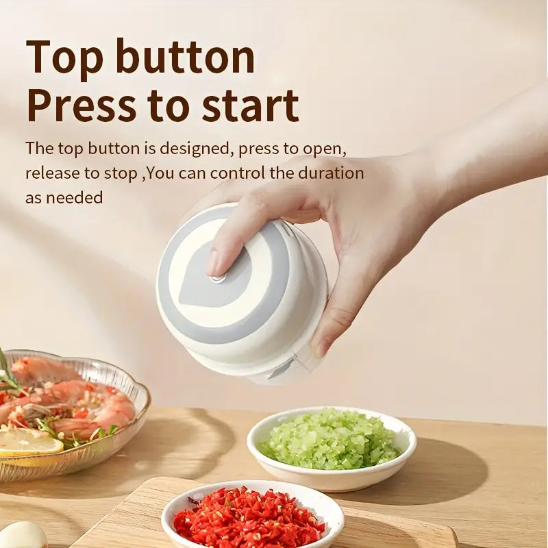 "Hilton 250ml Electric Garlic & Vegetable Chopper: Portable, USB Rechargeable Kitchen Gadget"