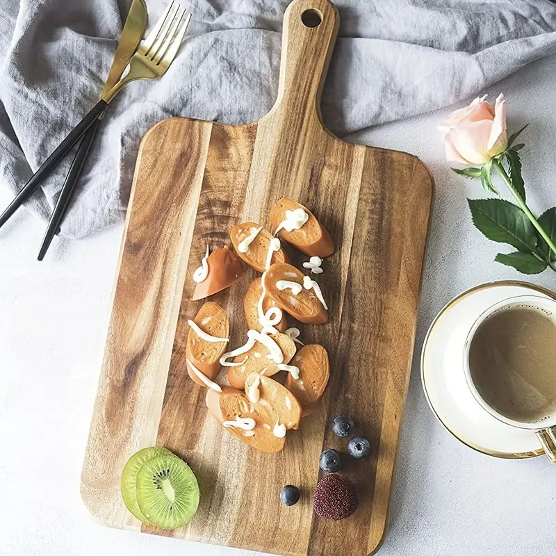 "Versatile Wooden Chopping Board - Perfect for Charcuterie, Meat, Cheese, and Vegetables"