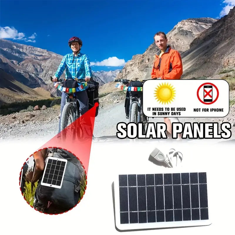 Waterproof Portable Solar Charger with USB - 2W, Safe Charge for Power Banks & Phones, Ideal for Outdoor Camping & Home Use