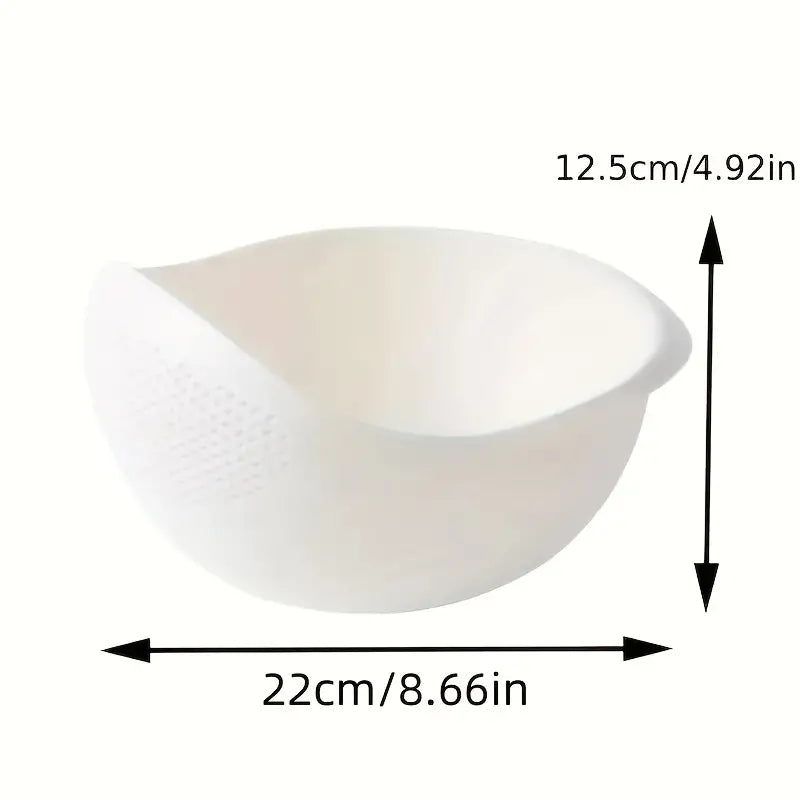 1pc, Wheat Straw Rice Washing Bowl With Strainer - Efficiently Wash Small Grains And Kitchen Gadgets